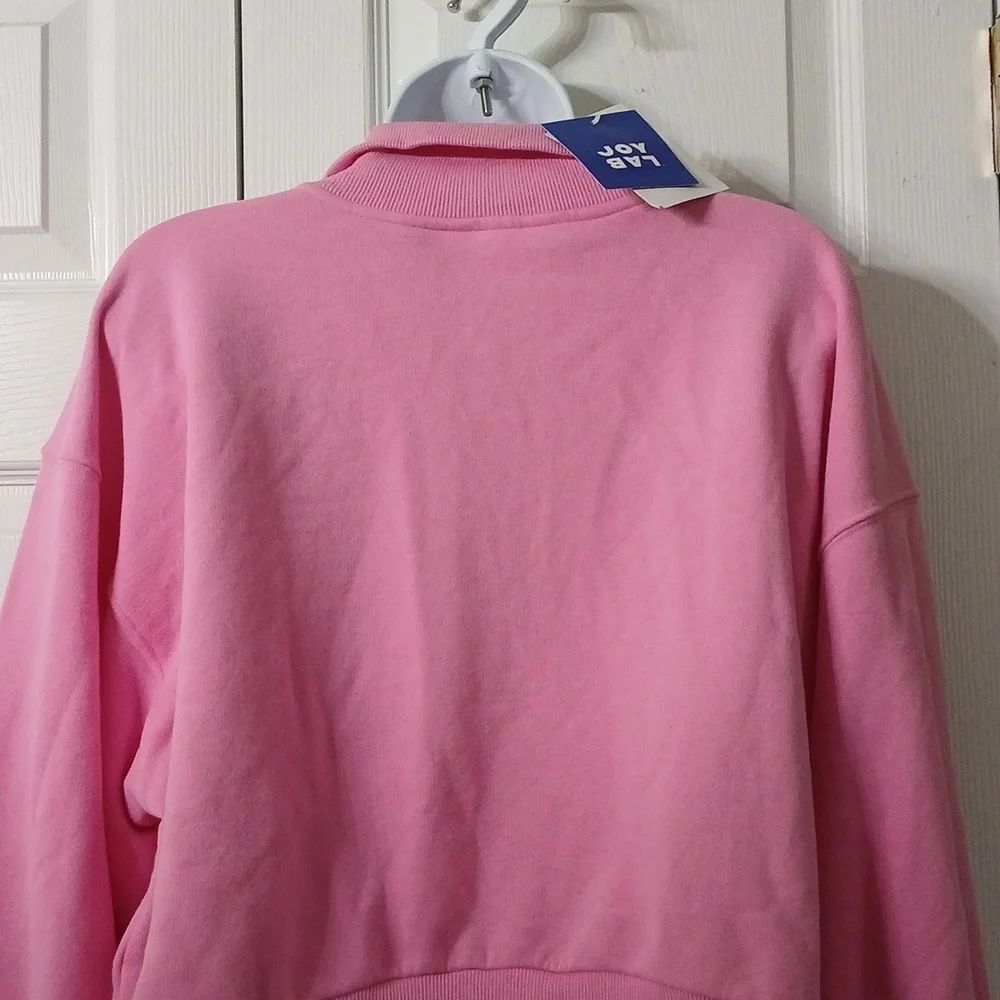 JoyLab Pink Cropped Pullover Sweatshirt Sz M NWT - Picture 7 of 10